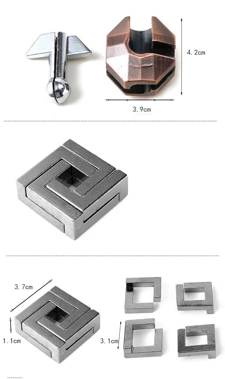 Metal Brain Teaser Puzzle – IQ Challenge Game for Adults & Kids 1776 - The Puzzle Mind