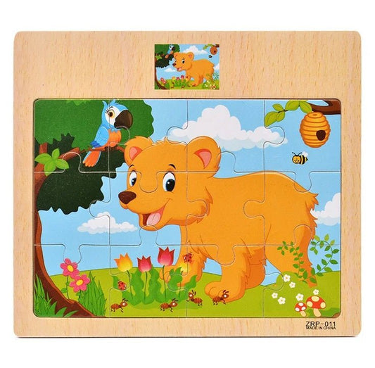 Wooden Kids Puzzle – Animal & Vehicle Learning Game 247 - The Puzzle Mind
