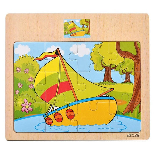 Wooden Kids Puzzle – Animal & Vehicle Learning Game 497 - The Puzzle Mind