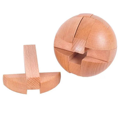 Wooden Kong Ming Lock Puzzle – 3D IQ Brain Teaser for Adults 1384 - The Puzzle Mind
