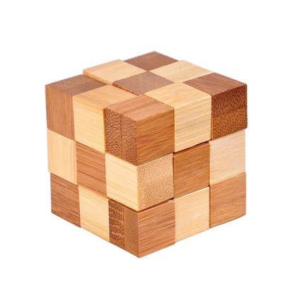 Wooden Kong Ming Lock Puzzle – 3D IQ Brain Teaser for Adults 1384 - The Puzzle Mind