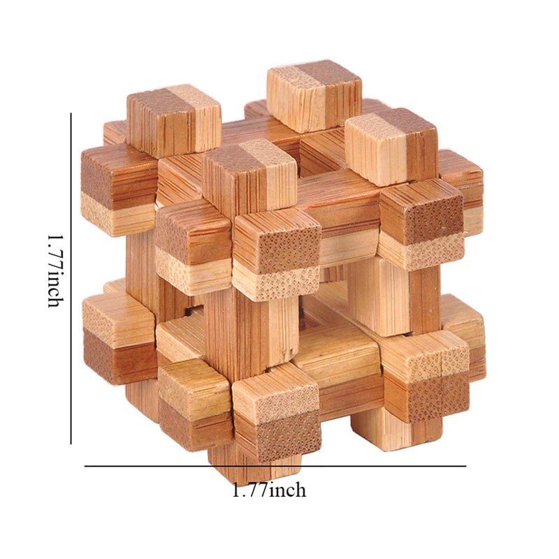 Wooden Kong Ming Lock Puzzle – 3D IQ Brain Teaser for Adults 1384 - The Puzzle Mind