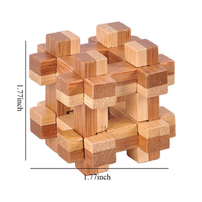 Wooden Kong Ming Lock Puzzle – 3D IQ Brain Teaser for Adults 1384 - The Puzzle Mind