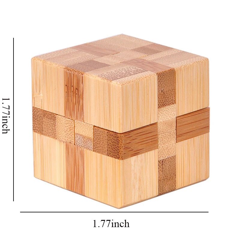 Wooden Kong Ming Lock Puzzle – 3D IQ Brain Teaser for Adults 1384 - The Puzzle Mind