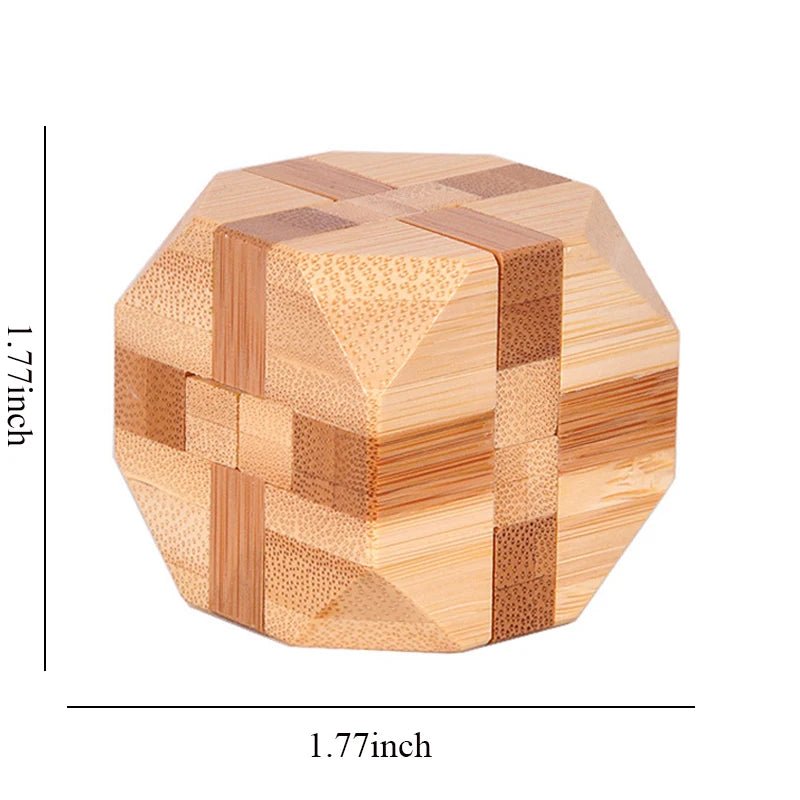 Wooden Kong Ming Lock Puzzle – 3D IQ Brain Teaser for Adults 1384 - The Puzzle Mind