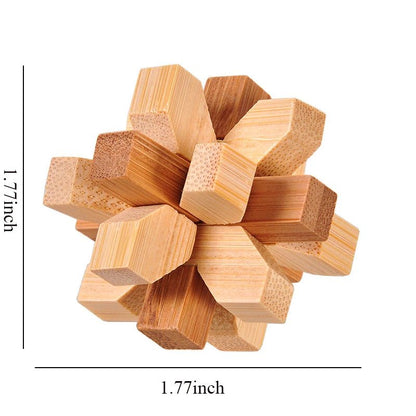 Wooden Kong Ming Lock Puzzle – 3D IQ Brain Teaser for Adults 1384 - The Puzzle Mind