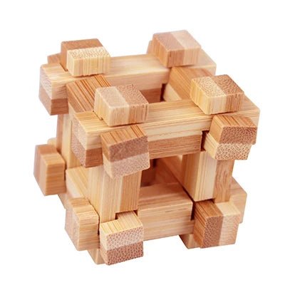 Wooden Kong Ming Lock Puzzle – 3D IQ Brain Teaser for Adults 656 - The Puzzle Mind
